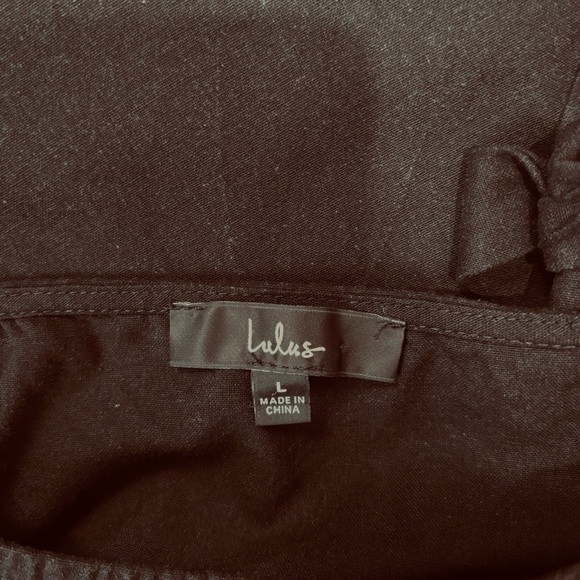 Lulus Tie Strap Beachy Linen Blend Straight Leg Preppy Black Overalls Jumpsuit L - Picture 8 of 16